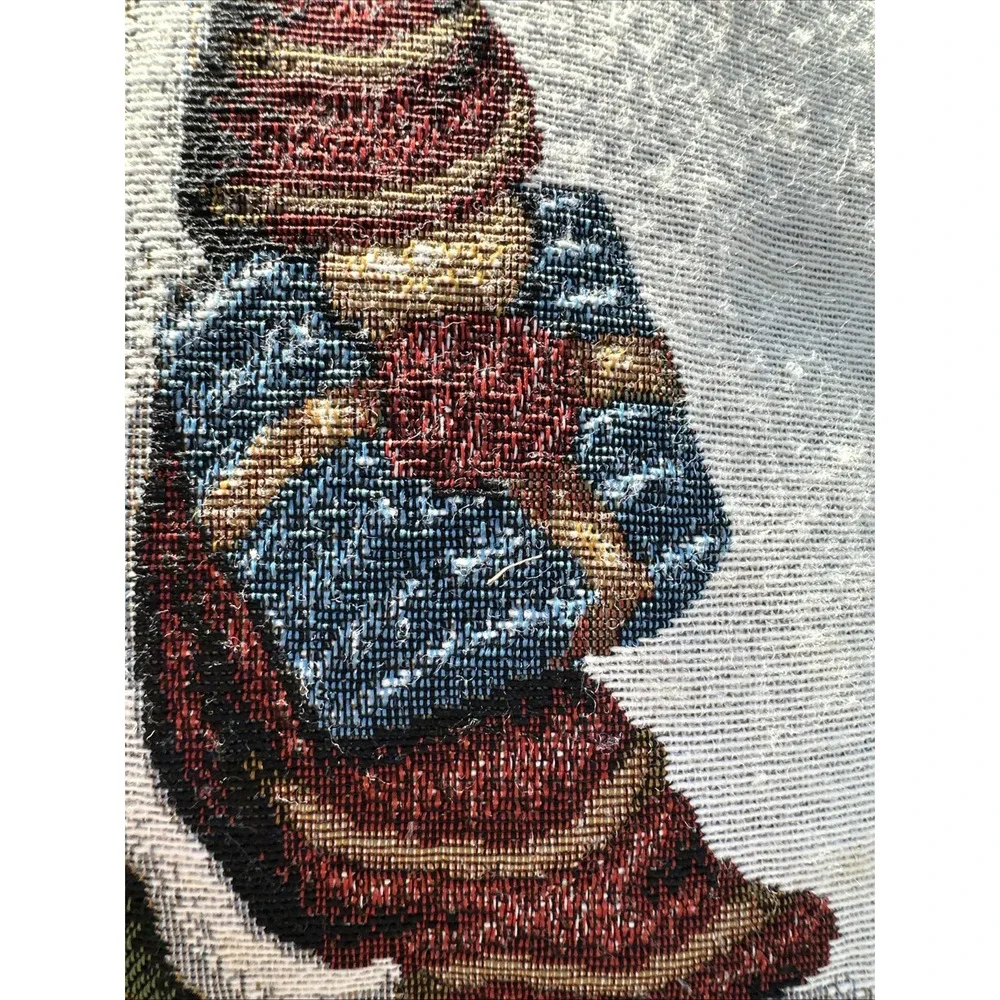 Needlepoint Tapestry Vintage Teddy Bear Holiday Decor Accent‎ Pillow 17